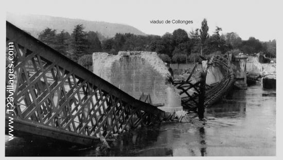 Carte postale de Lyon ... Pont détruit 1940. 1944 